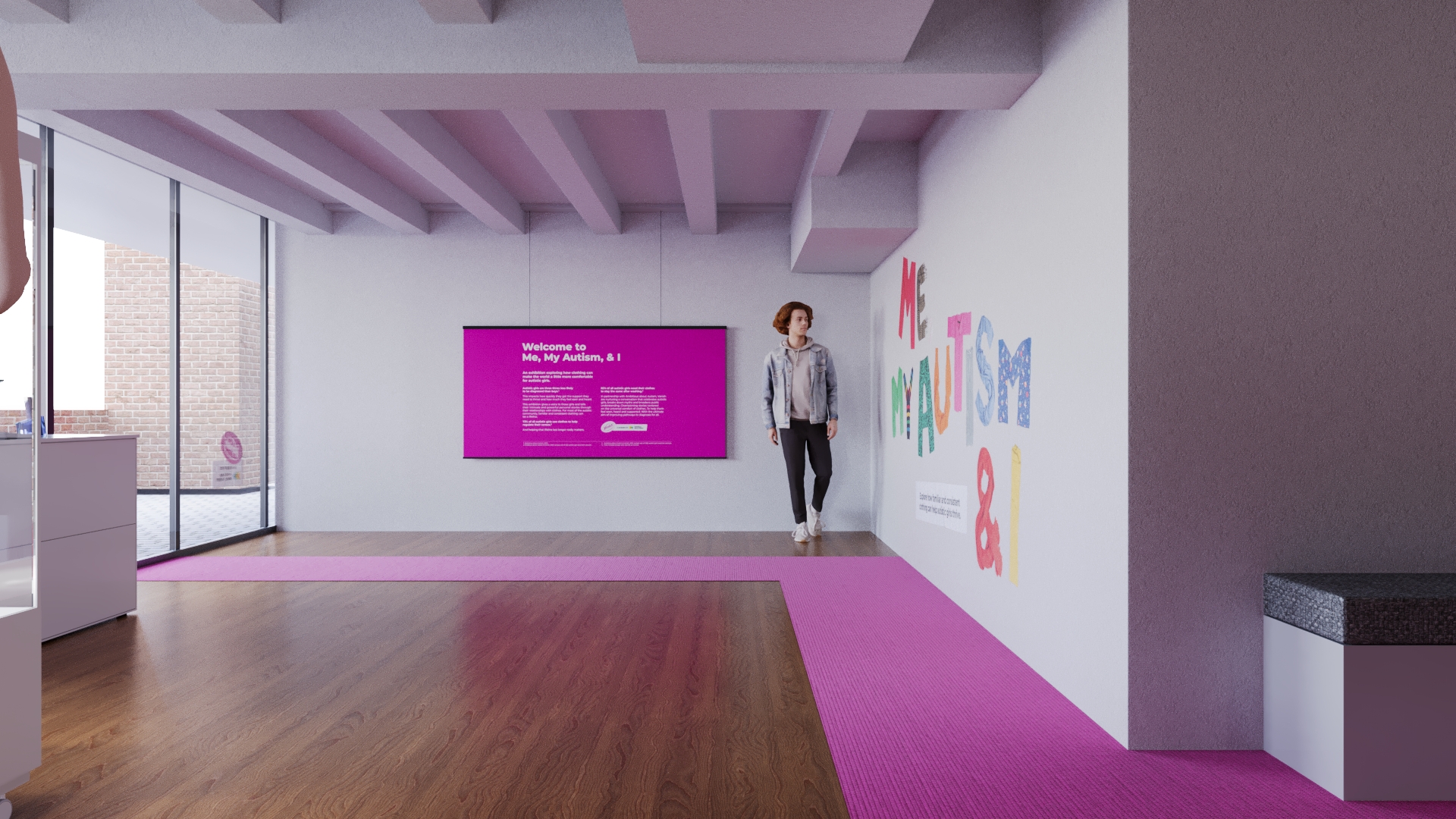 Welcome screen and entrance signage